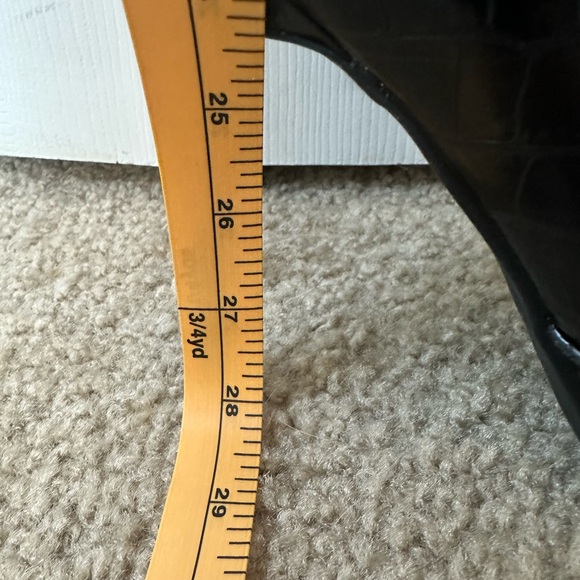 Black Croc-Embossed thigh High Boots - Picture 8 of 12